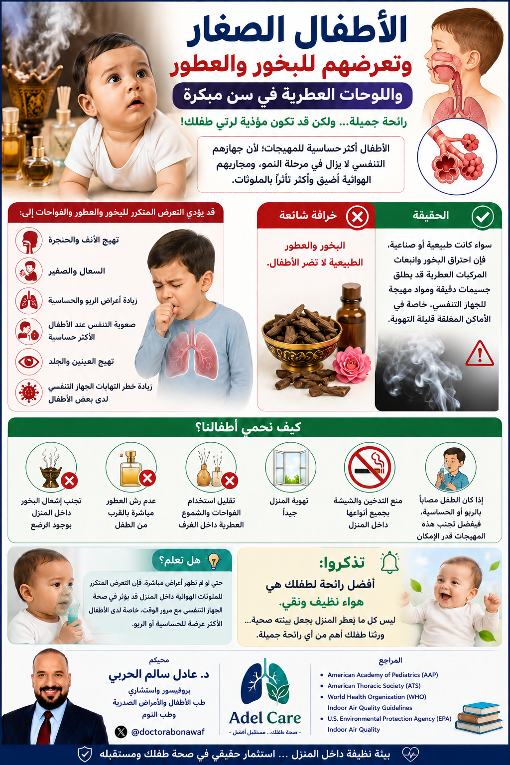 ملصق حماية الأطفال من البخور والعطور